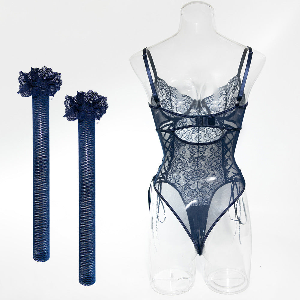 Noir Lattice Lace Bodysuit image 38