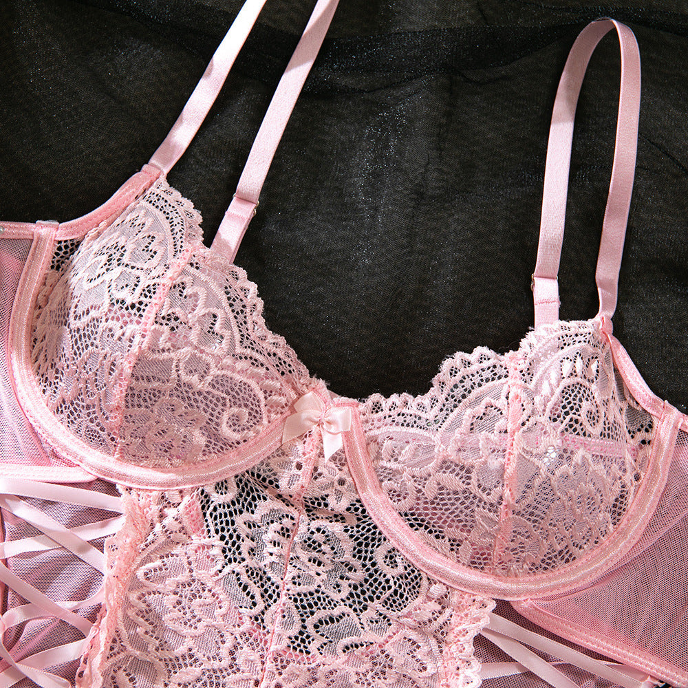 Noir Lattice Lace Bodysuit image 2