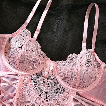 Noir Lattice Lace Bodysuit image 2