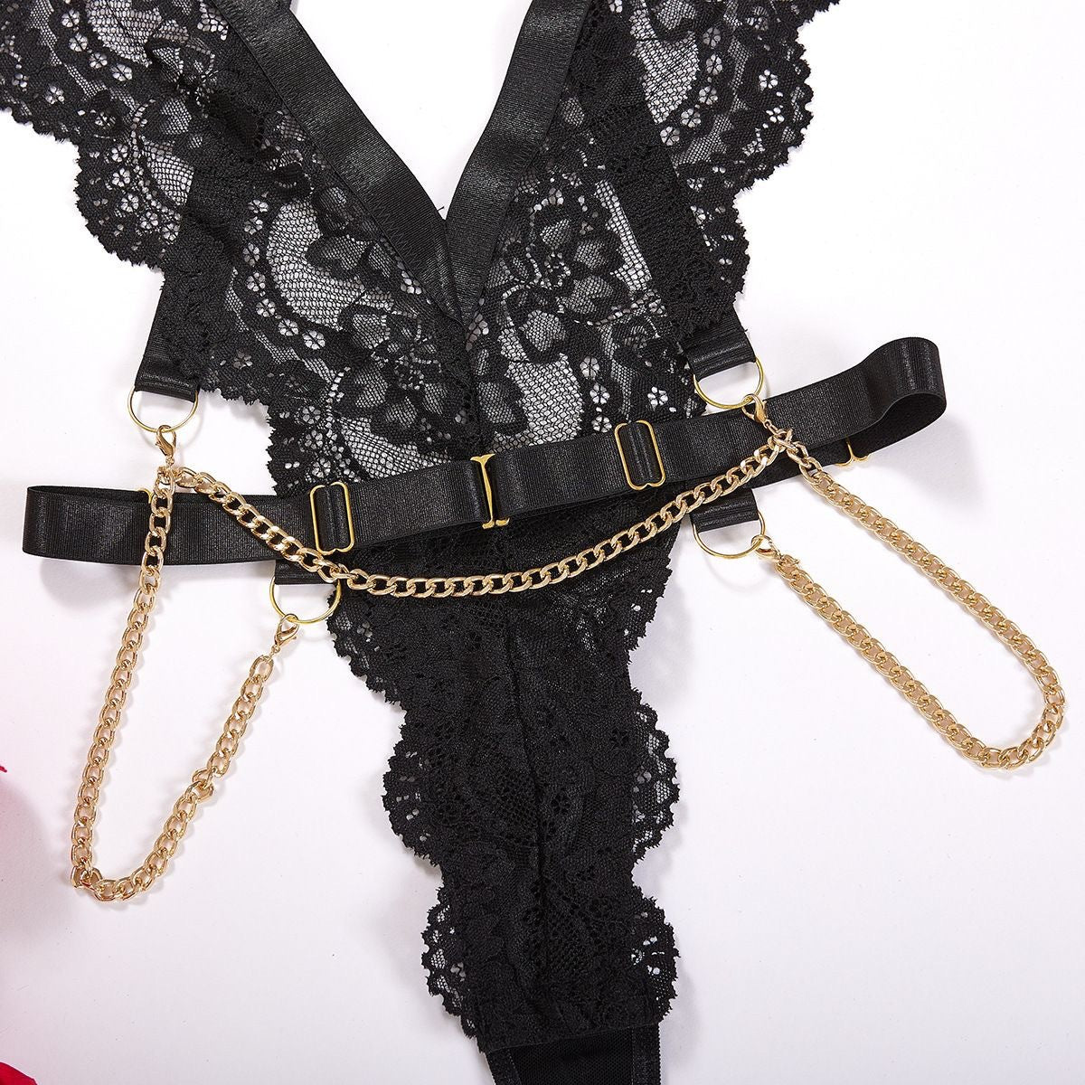 Cherry Noir Chain Bodysuit image 2