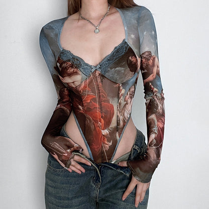 Antique Veil Mesh Top image 4