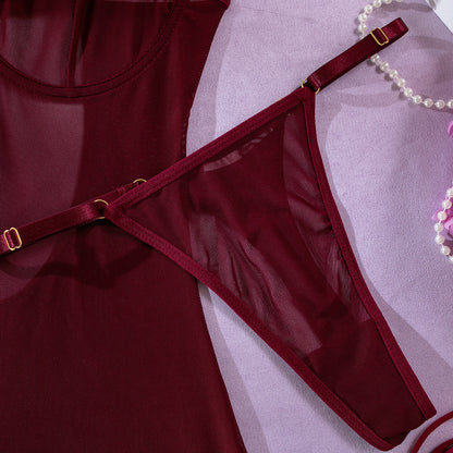 Burgundy Veil Tie Set image 11