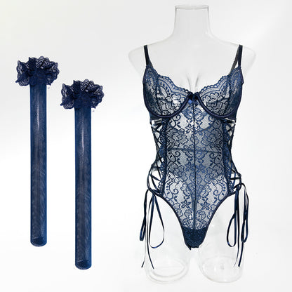 Noir Lattice Lace Bodysuit image 22