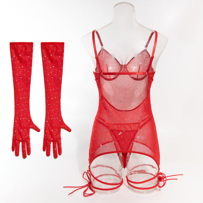 Scarlet Éclat Sequin Bodysuit image 15
