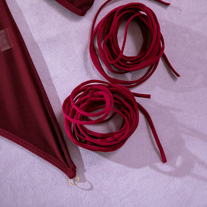 Burgundy Veil Tie Set image 24