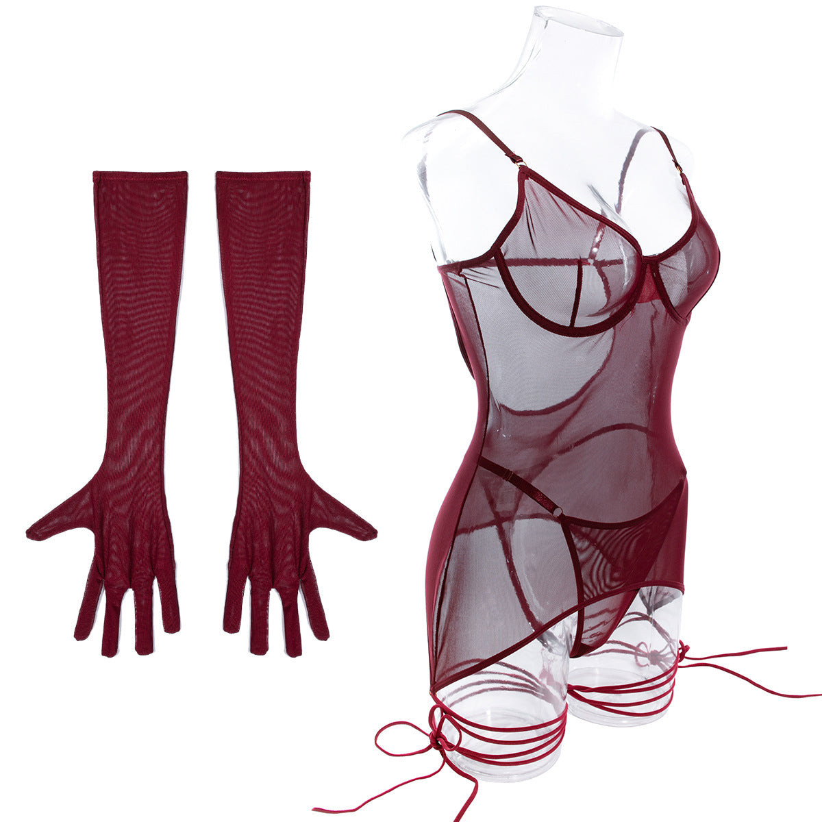 Burgundy Veil Tie Set image 25