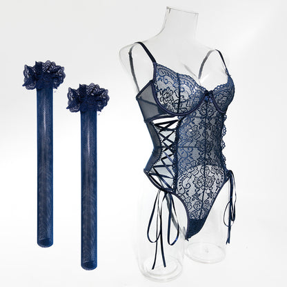 Noir Lattice Lace Bodysuit image 30