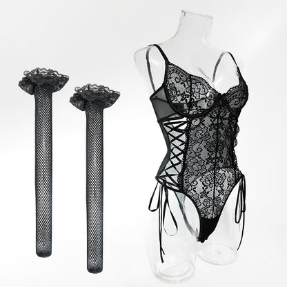 Noir Lattice Lace Bodysuit image 31