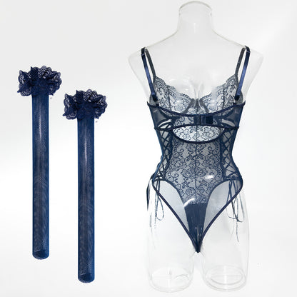Noir Lattice Lace Bodysuit image 38