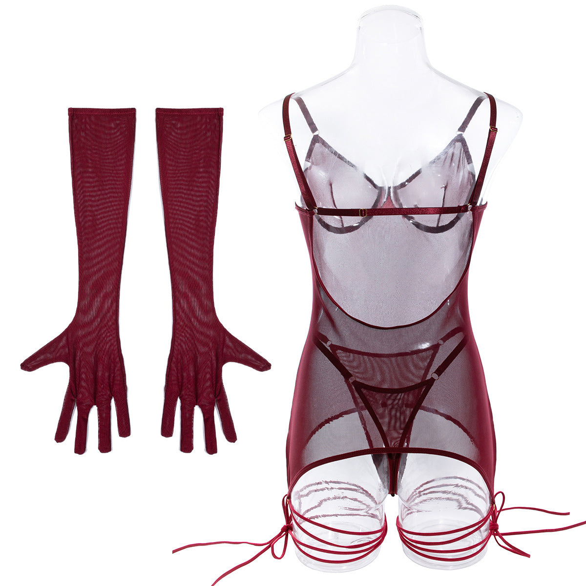 Burgundy Veil Tie Set image 38