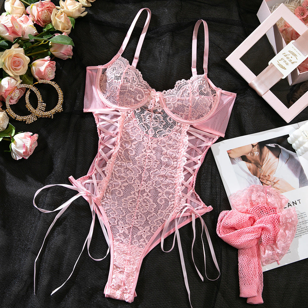 Noir Lattice Lace Bodysuit image 47