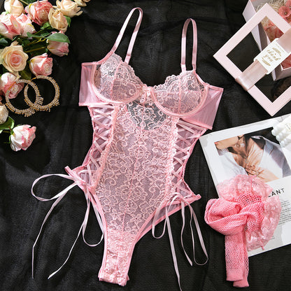 Noir Lattice Lace Bodysuit image 47