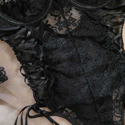 Noir Lattice Lace Bodysuit image 52
